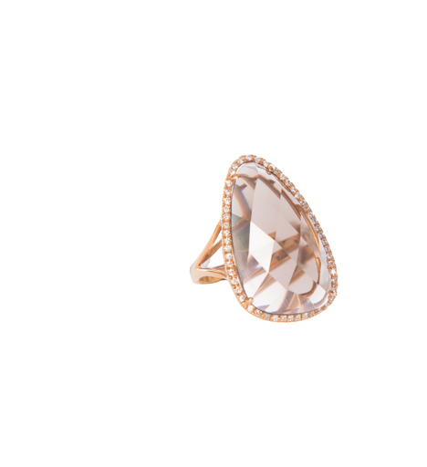 Hulpiau Ring Diamant met Rookquartz